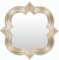 Diva At Home 34" Silver Polystyrene Framed Quatrefoil Designed Square Wall Mirror